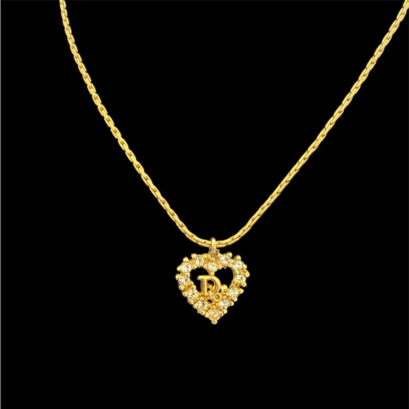 Vintage Christian Dior Heart CD Logo Necklace - Picture 4 of 7